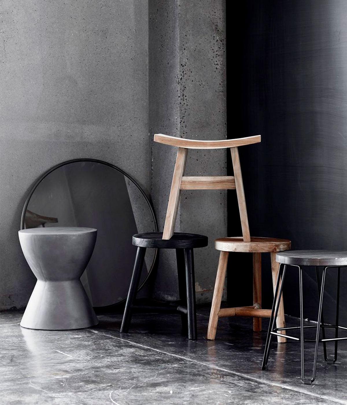 Vægspejl rundt Copenhagen S - Sort