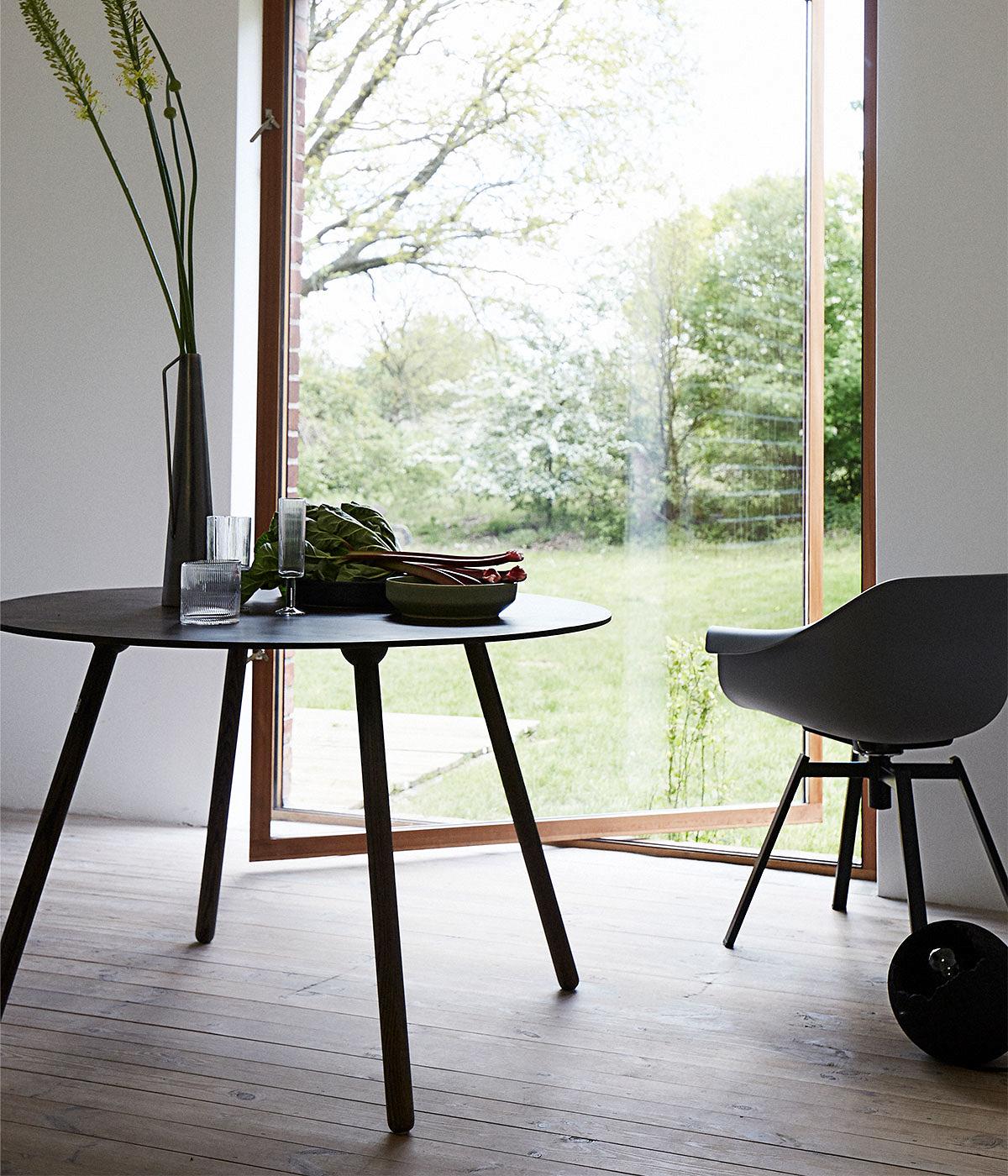 Spisebordsstol Swivel - Sort/Sort