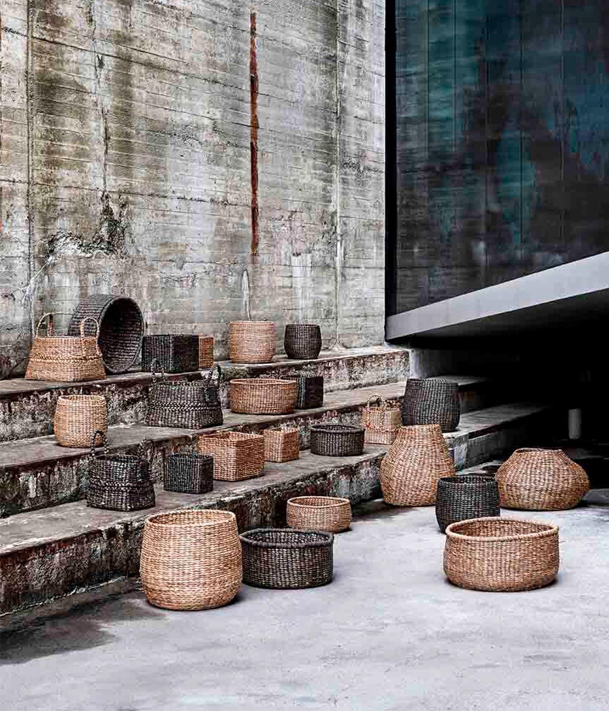 Basket Round (S+M+L) - Black S/3 pcs.