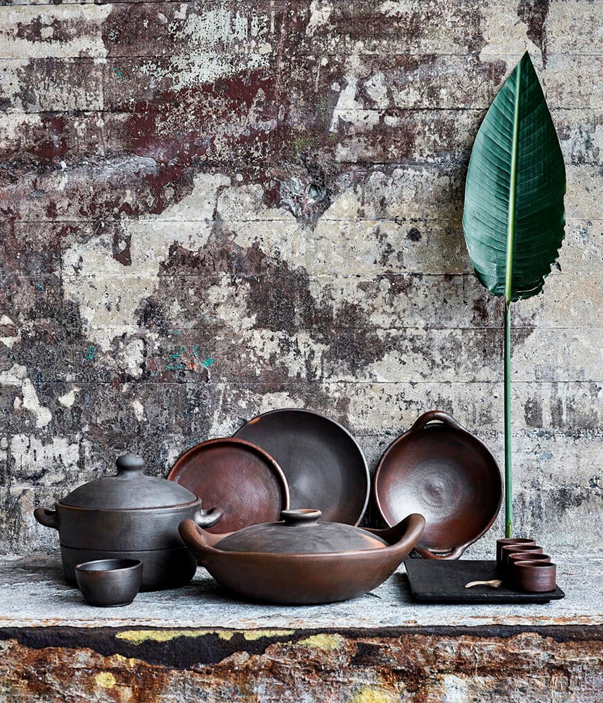 Bowl w. handles Hazel L - Brown/Black