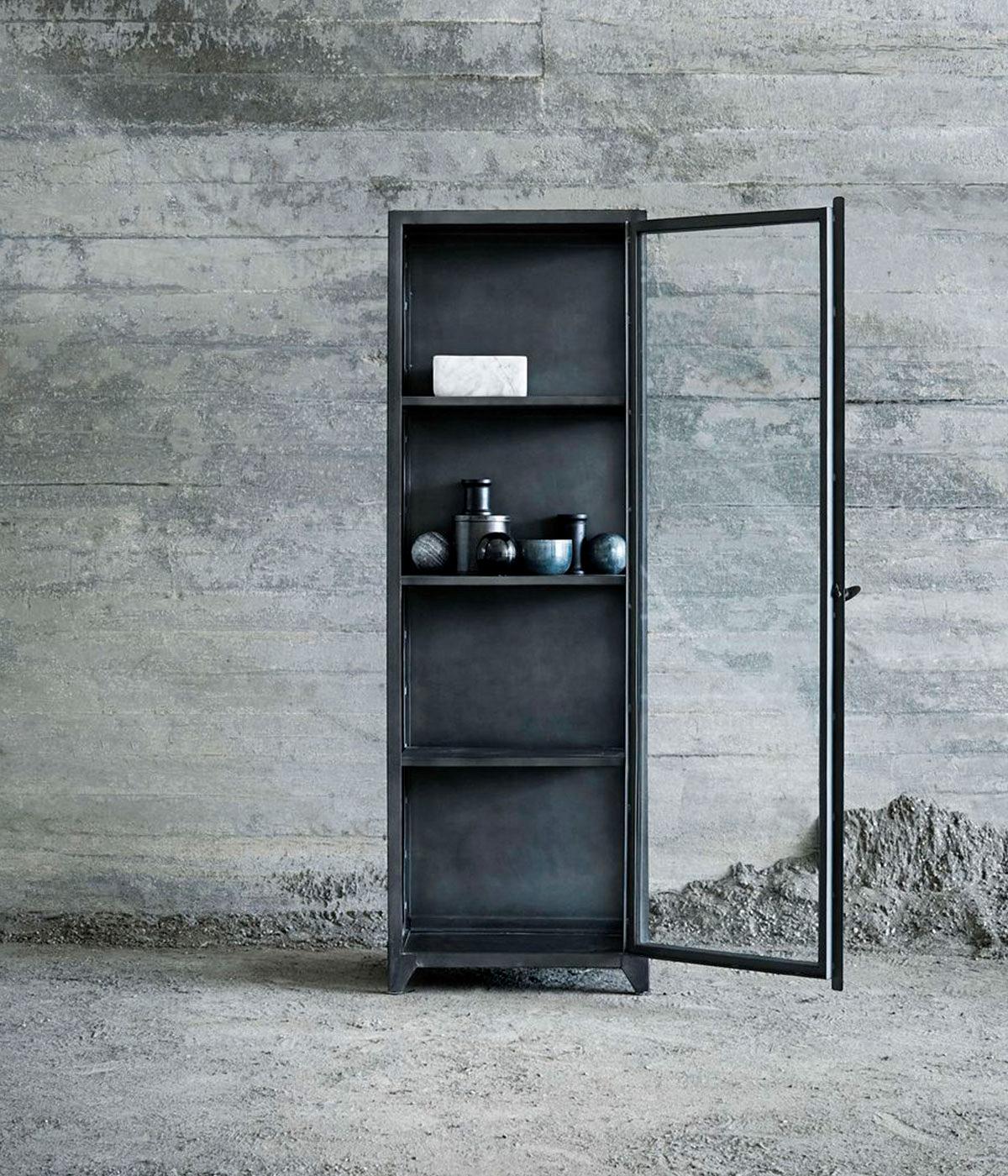 Glass Cabinet - 1 door New York - Black