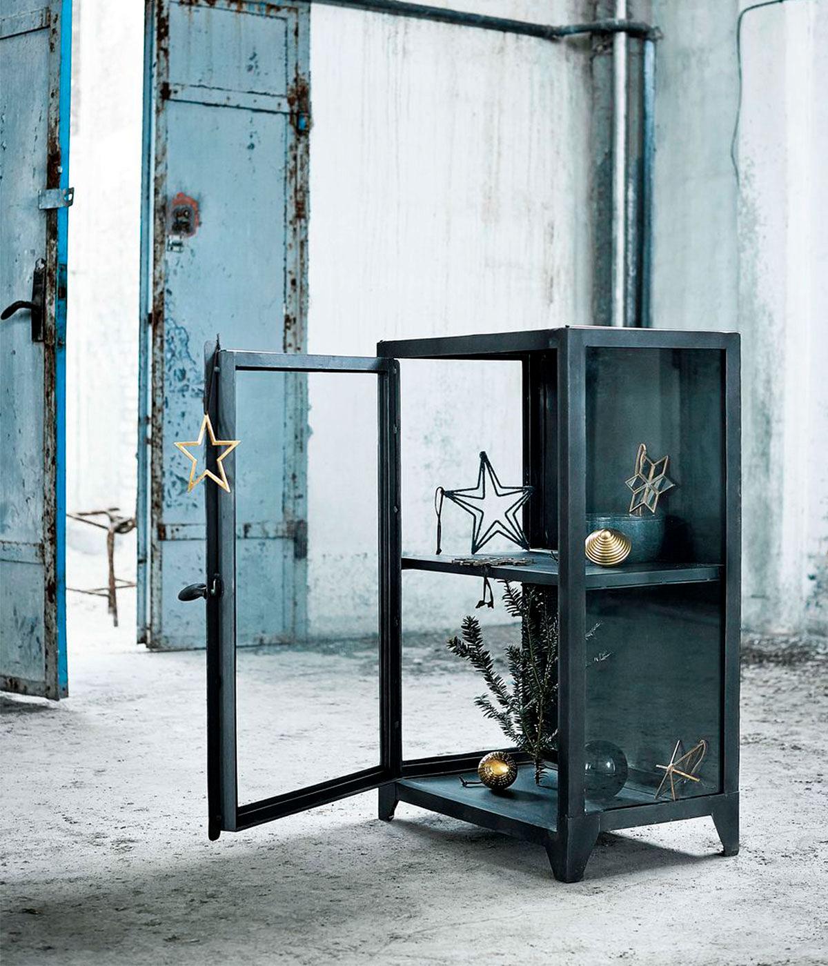 Glass cabinet low New York - Black