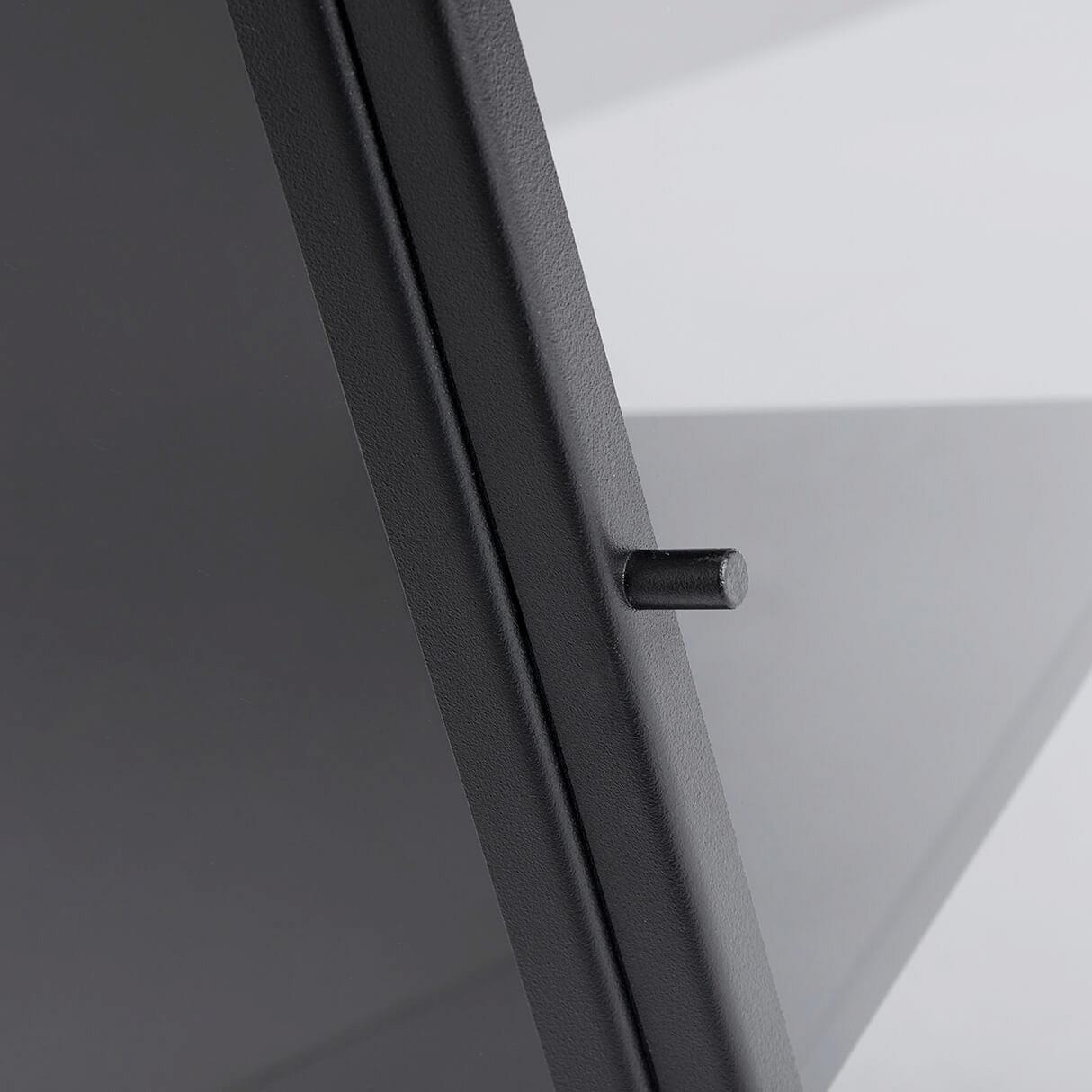 Cabinet Atlanta S - Black w. Grey glass