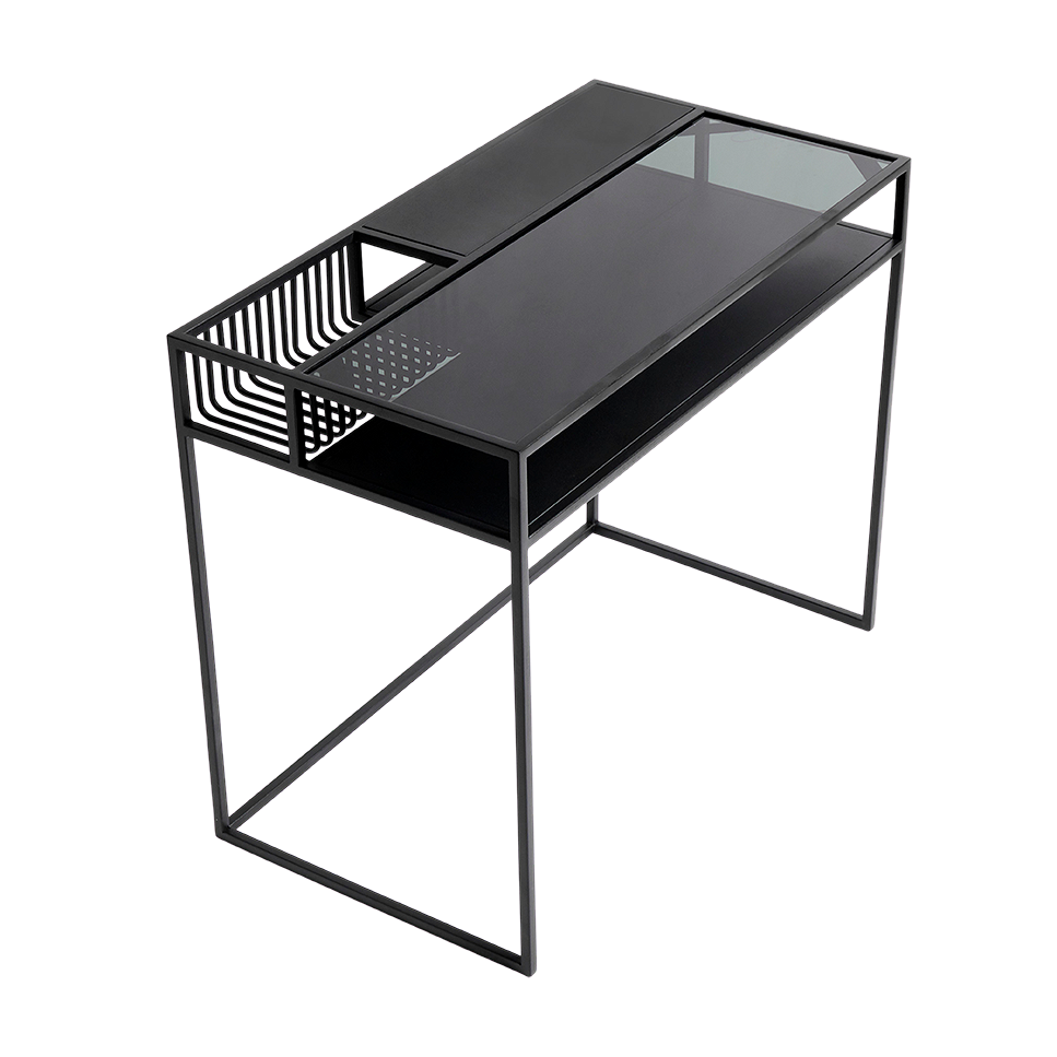 Desk Denver - Black w/black glass