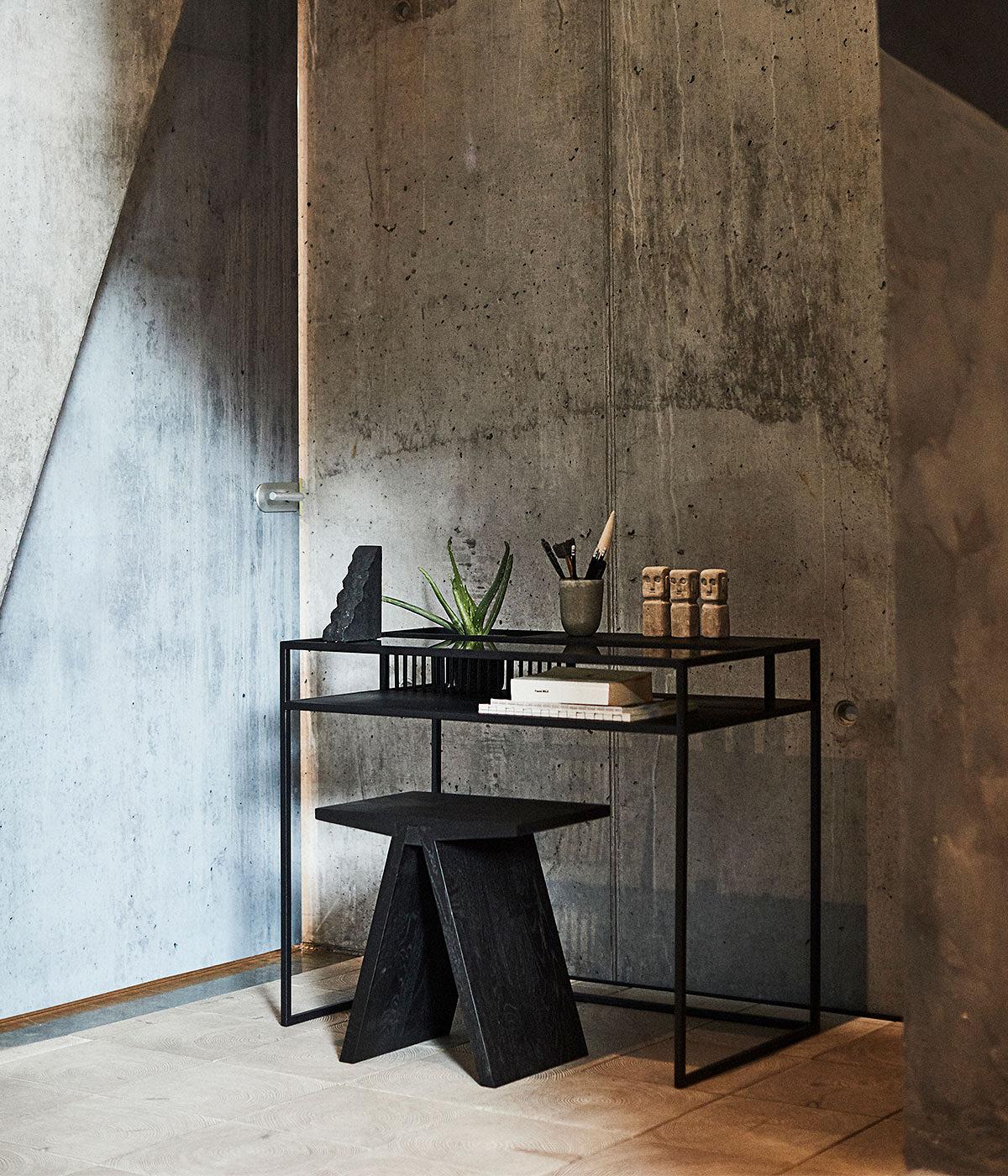 Desk Denver - Black w/black glass