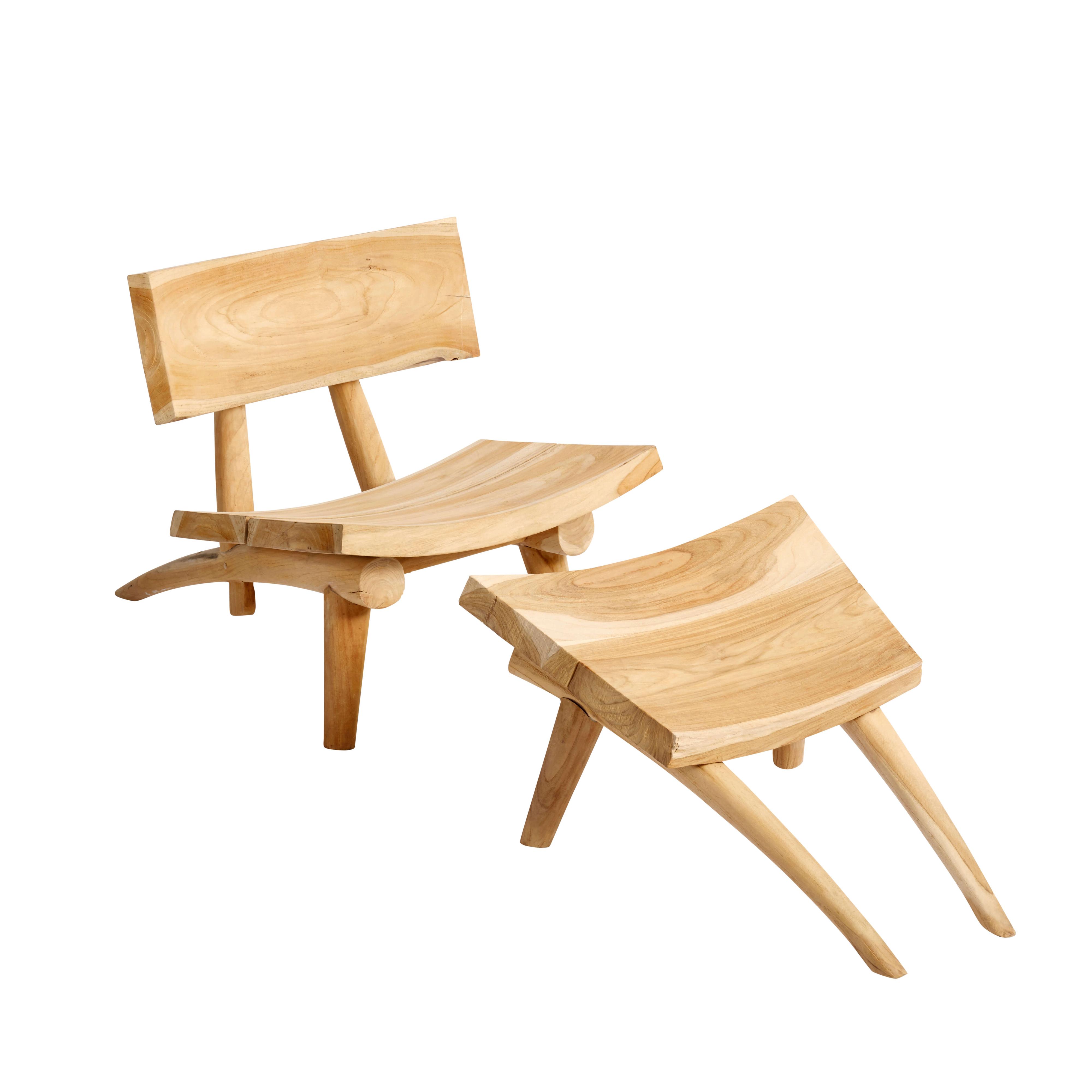 Chair and footstool set Dakota - Nature