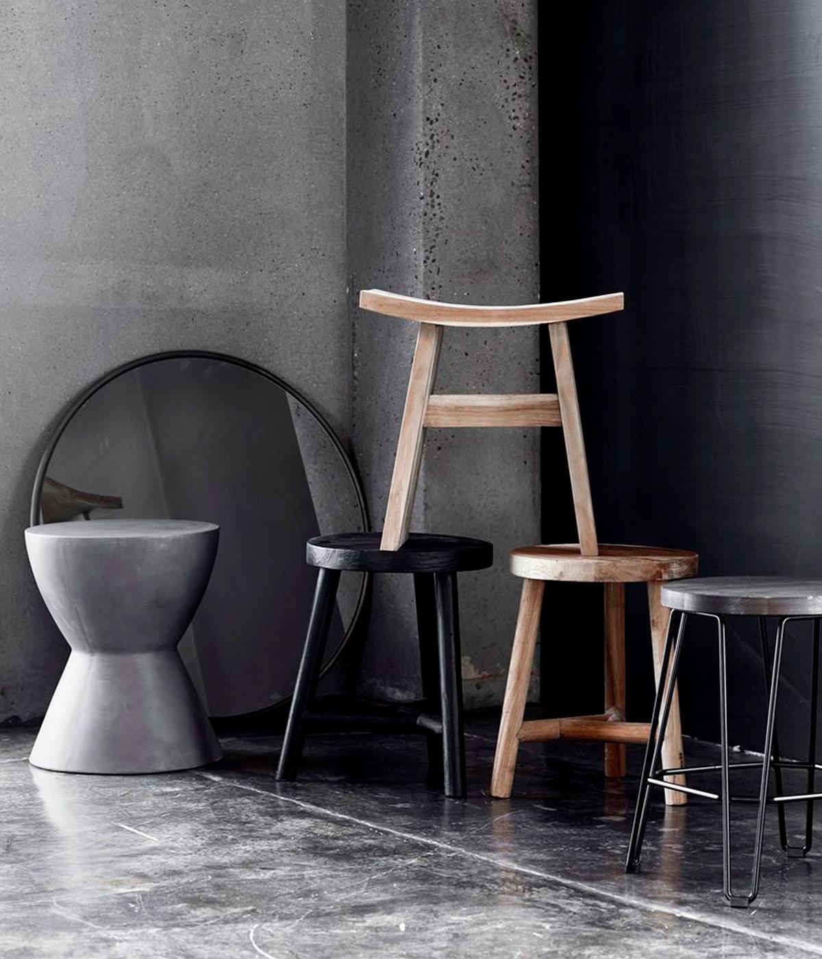 Wall mirror round Copenhagen L - Black