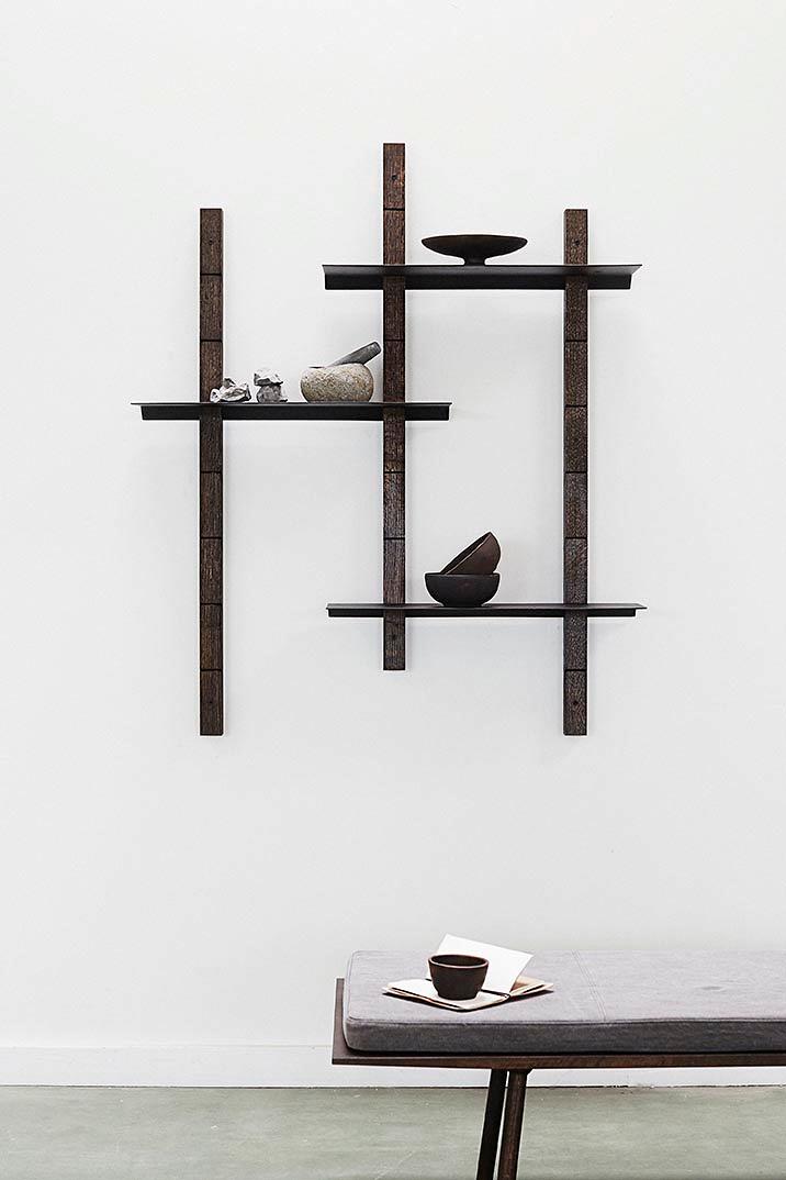 Shelf system Oaks M - Dark stained