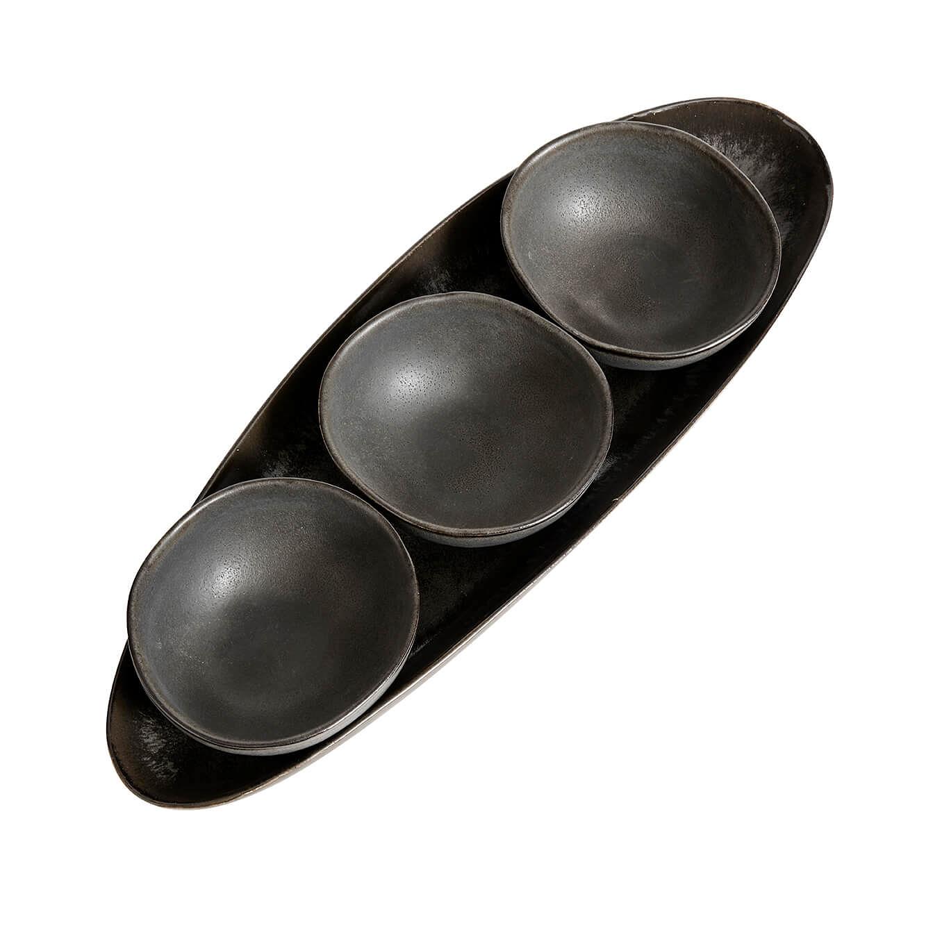 Long oval tray Mame - Coffee