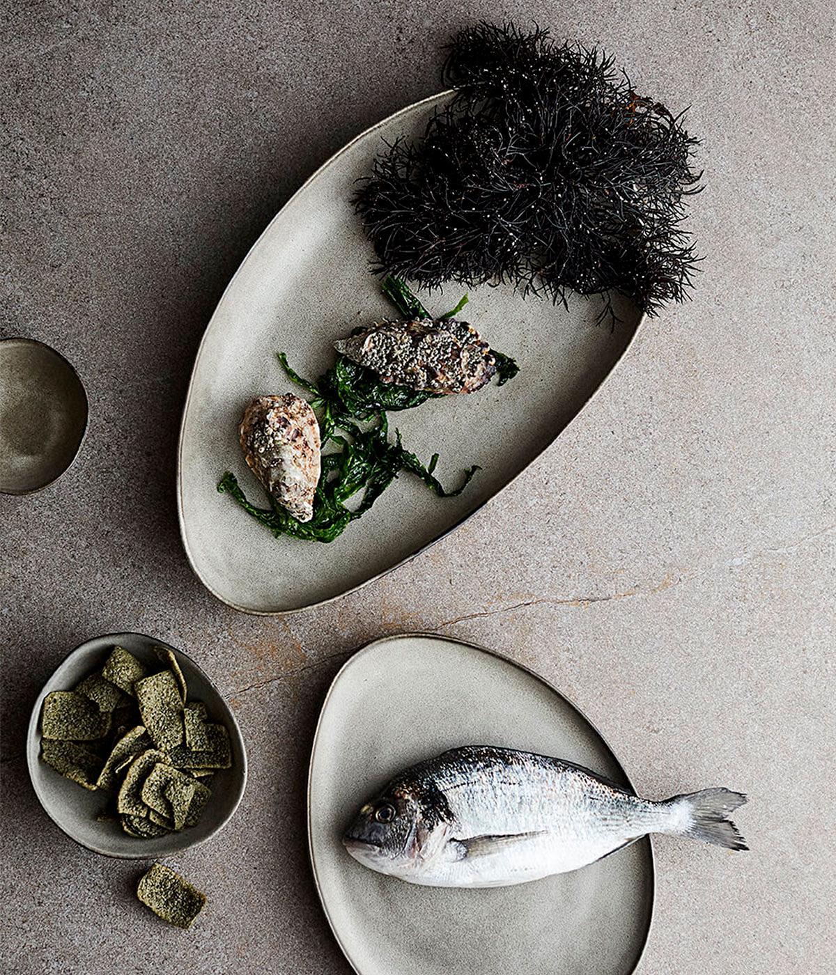 Oval tray Mame L - Oyster