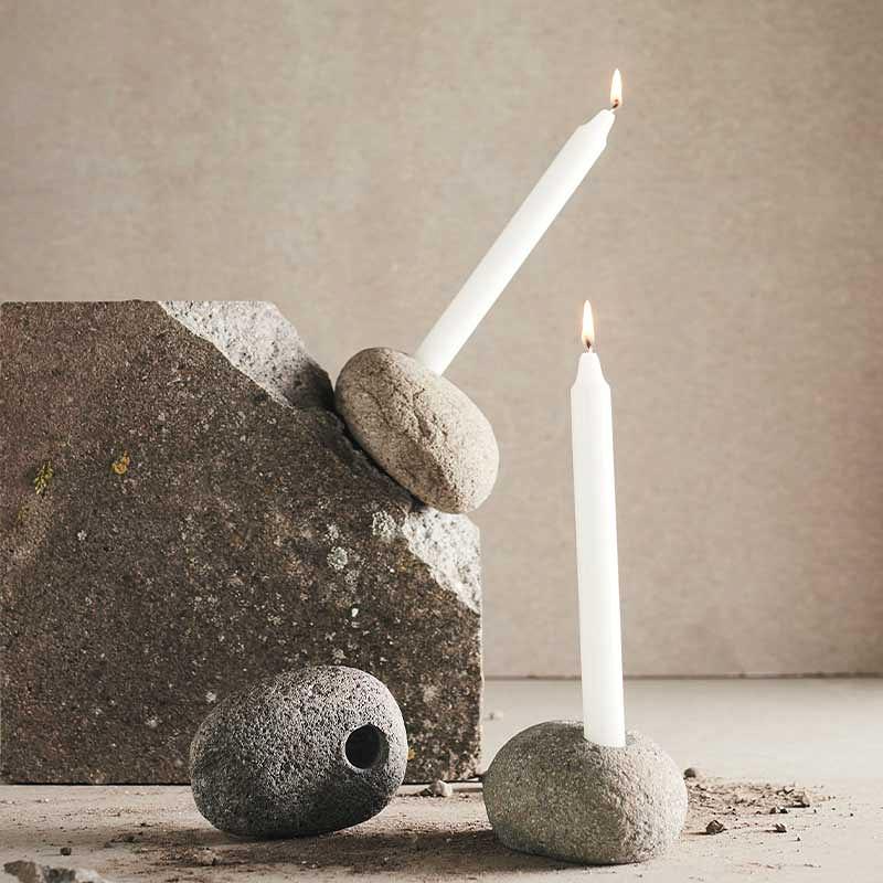 Candle holder Valley - Grey/Nature