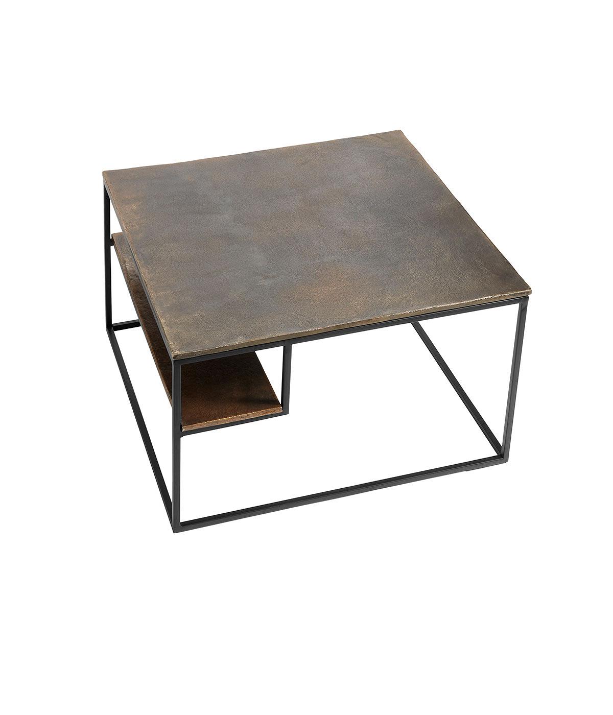 Coffee table Hitch Square - Antique brass/black