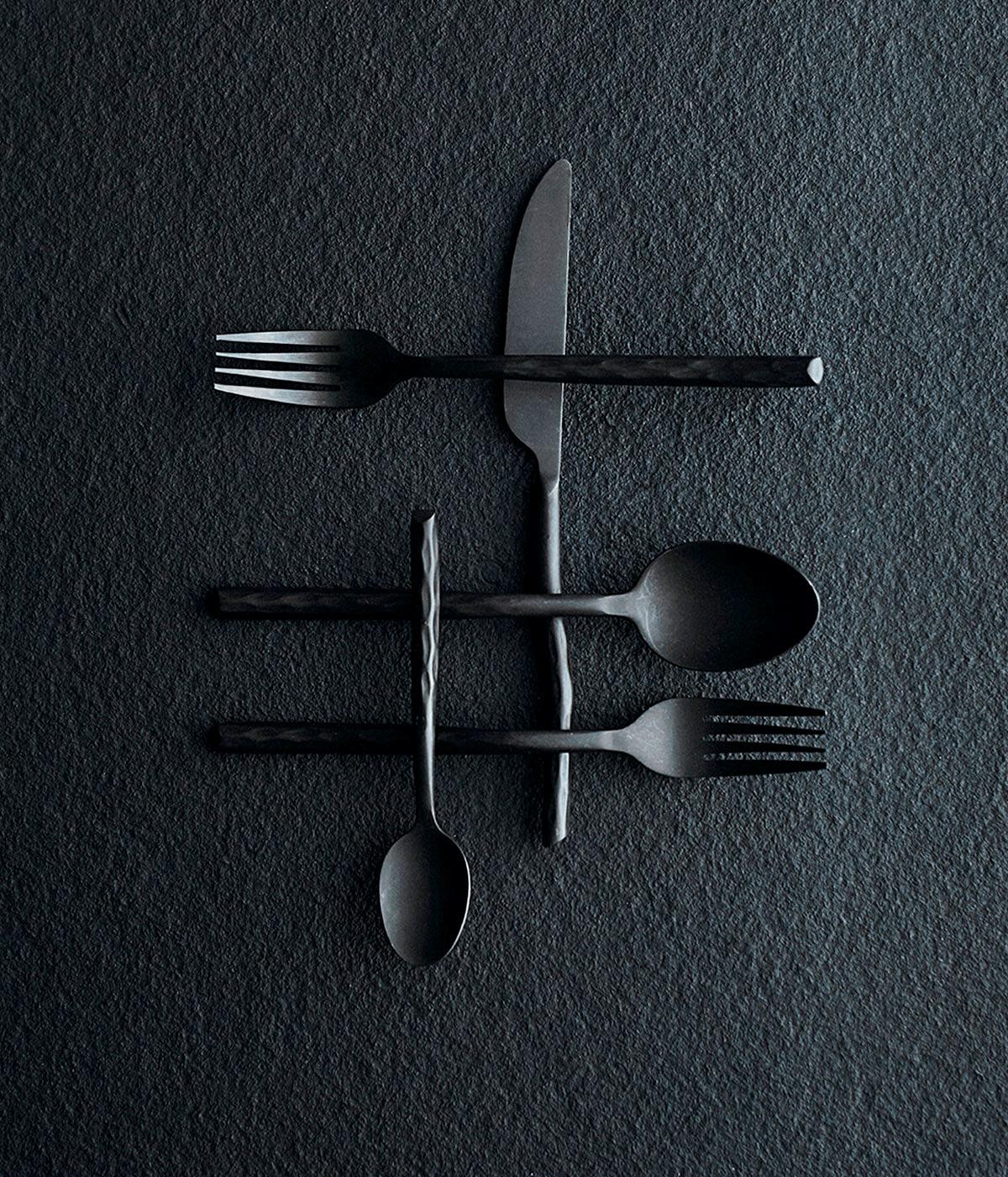 Cutlery Uta - Silk Matt Black - 16 pcs.