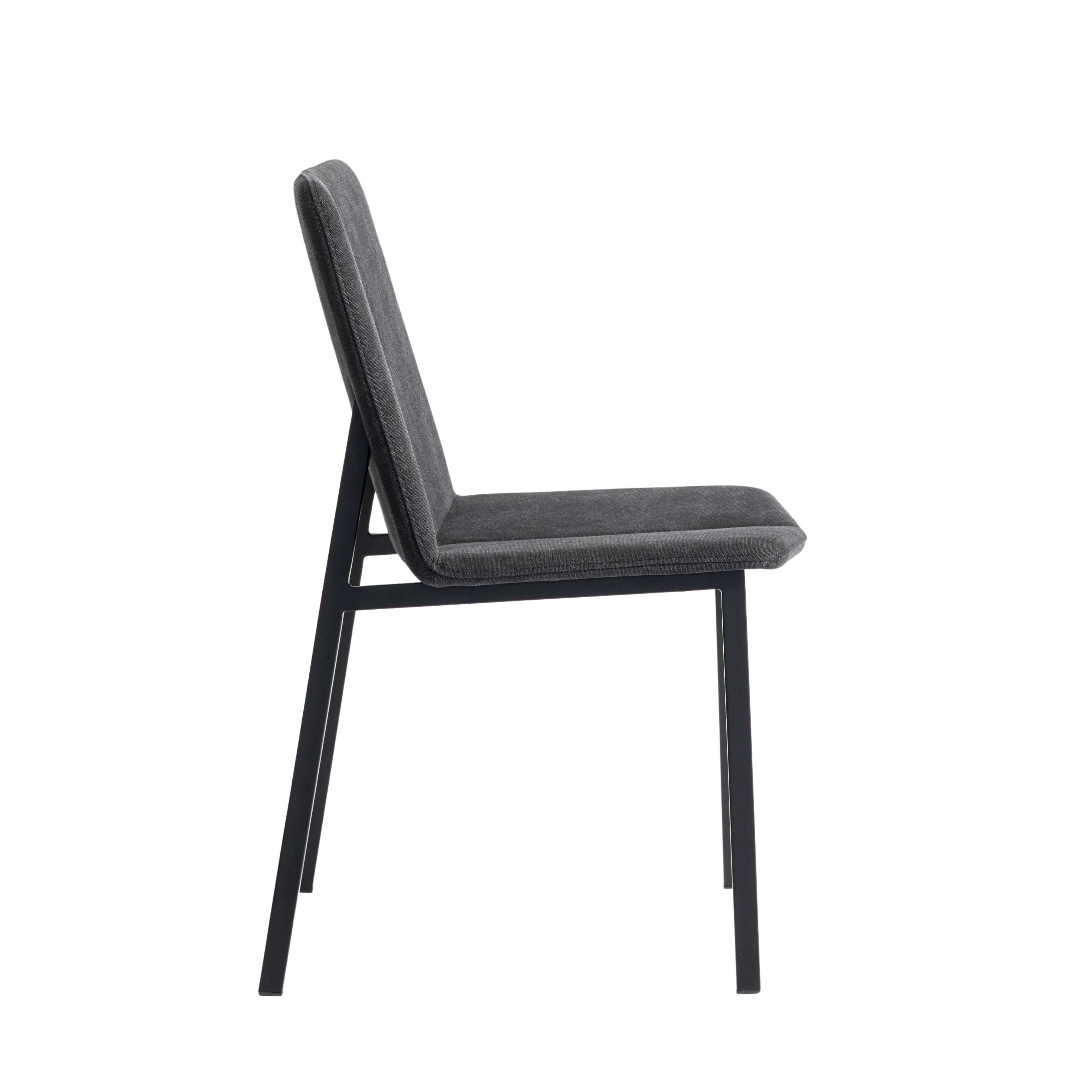 Dining chair Chamfer Anthracite - Anthracite/Black