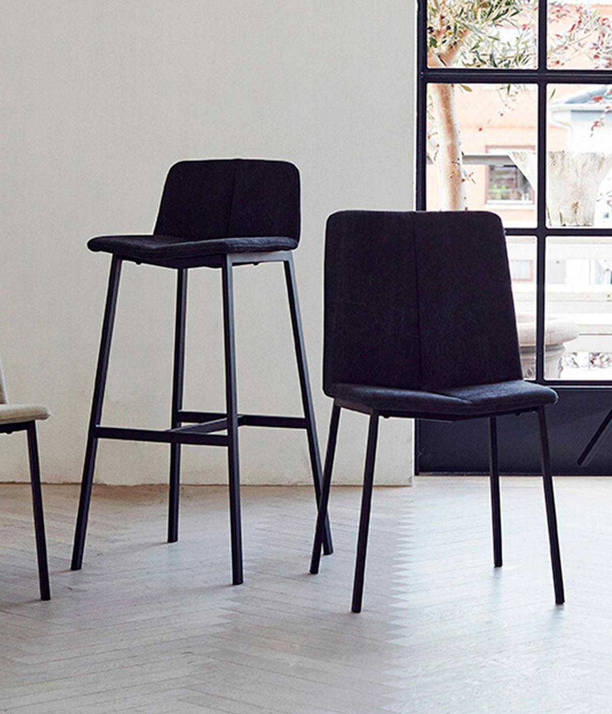 Dining chair Chamfer Anthracite - Anthracite/Black