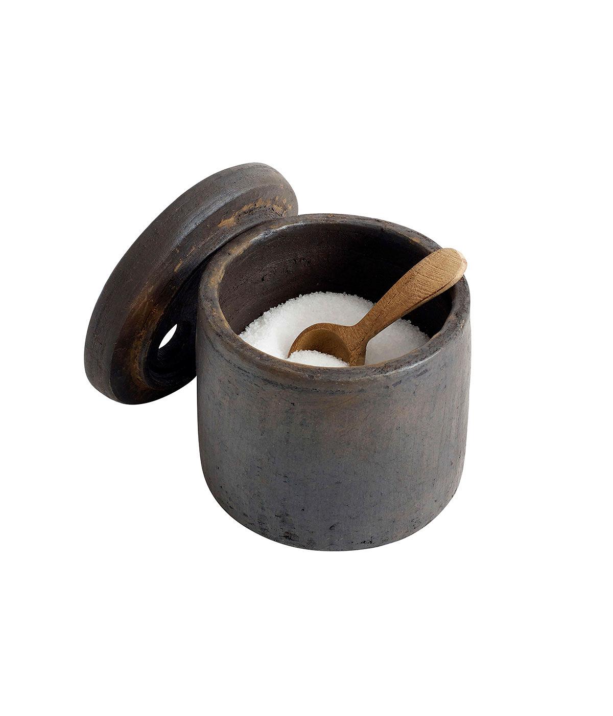 Salt & pepper set w. lid Hazel - Brown/Black S/2