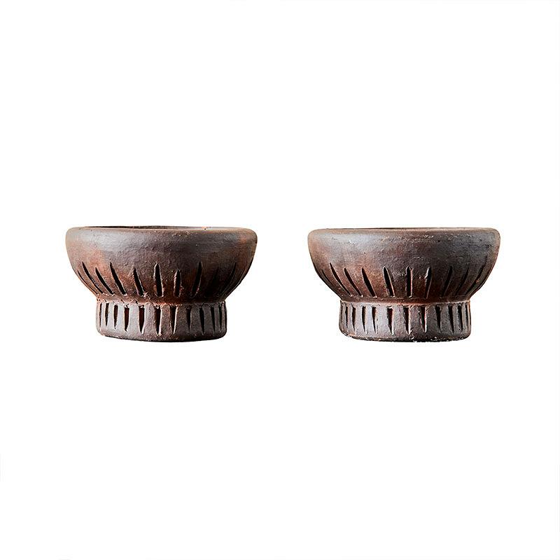 Tealight Fire - Brown/Black S/2 pcs. 