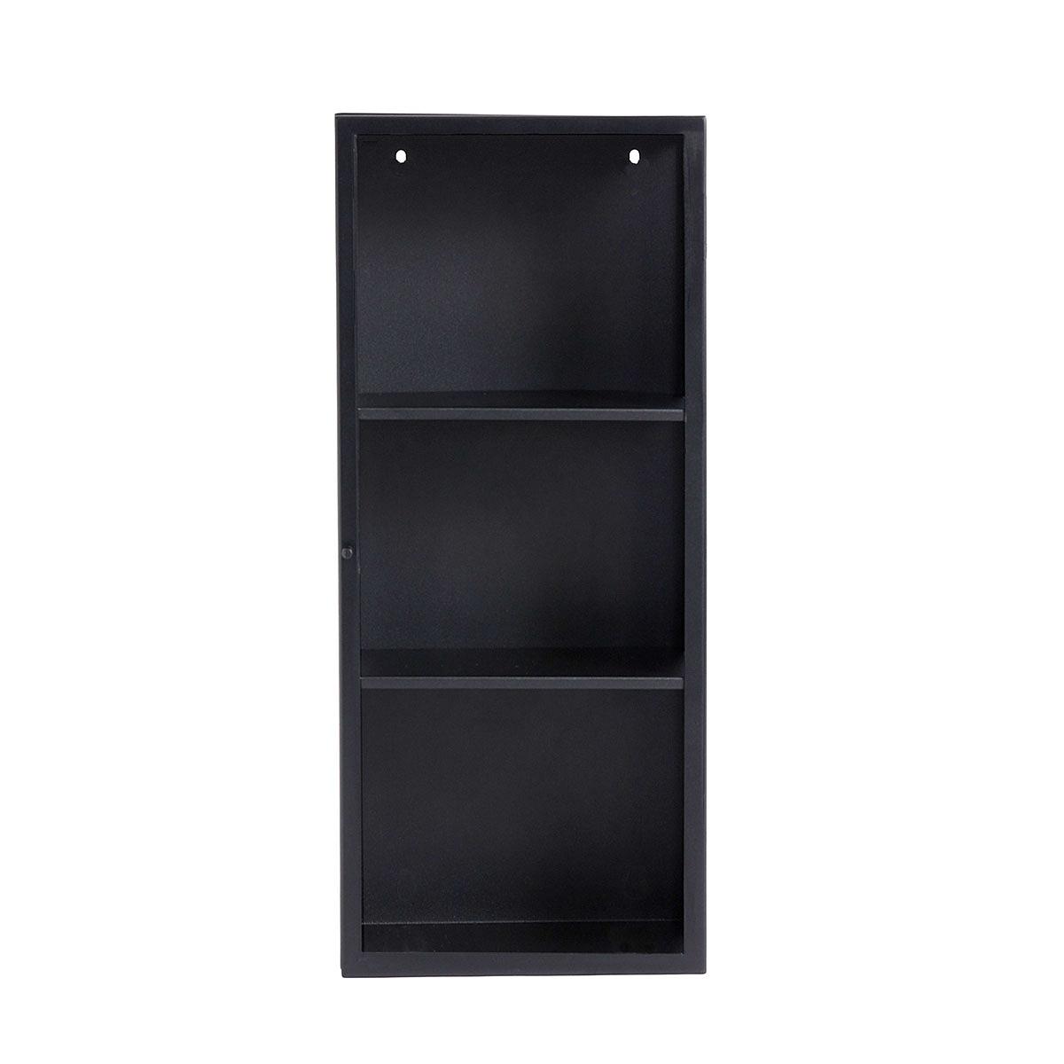 Cabinet Atlanta S - Black w. Grey glass